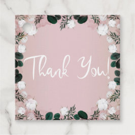 Blush Taupe Baumwolle Blumengrün Rustikale Hochzei Geschenkanhänger