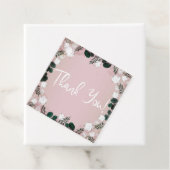 Blush Taupe Baumwolle Blumengrün Rustikale Hochzei Geschenkanhänger (Beispiel)