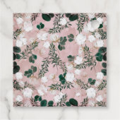 Blush Taupe Baumwolle Blumengrün Rustikale Hochzei Geschenkanhänger (Rückseite)