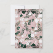 Blush Taupe Baumwolle Blumengrün Rustikale Hochzei RSVP Karte (Rückseite)