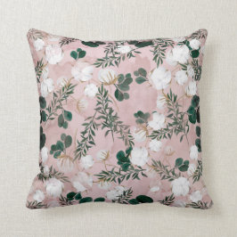Blush Taupe Baumwolle Blumengrün Rustikale Shabby Kissen