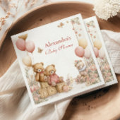 Blush Teddy Bear Baby Dusche Serviette