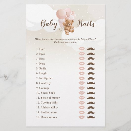 Blush Teddy Bear Baby Tracks Game Flyer (Vorne)