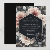 Blush Tenebrous Bloom Hochzeit Einladung (Vorne/Hinten)