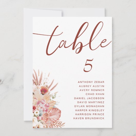 Blush & Terracotta Boho Bloral Foliage Wedding (Vorderseite)