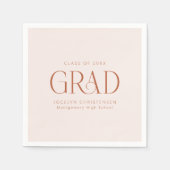 Blush Terracotta Custom Minimalistisch Grad Party Serviette (Vorderseite)