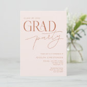 Blush Terracotta Moderne Grad Party Einladung (Stehend Vorderseite)