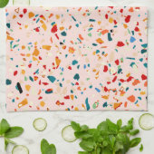 Blush Terrazzo | Rosa eklektische Fußketten | ABST Geschirrtuch (Gefaltet)