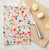 Blush Terrazzo | Rosa eklektische Fußketten | ABST Geschirrtuch (Viertel Falte)