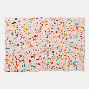 Blush Terrazzo Rosa eklektische Sprenkel Abstr Geschirrtuch