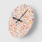 Blush Terrazzo Runde Wanduhr (Winkel)