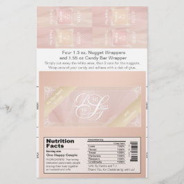 Blush Theme Candy Bar und Nugget Wrappers Flyer