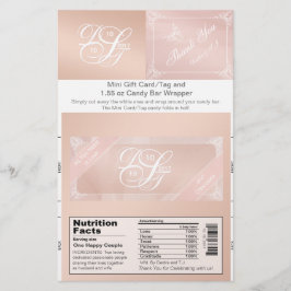 Blush Theme Candy Bar Wrapper & Gift Card/Tag Flyer