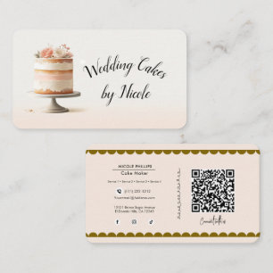 Blush Tier Cake Bakery Social Media Verbindungs-QR Visitenkarte