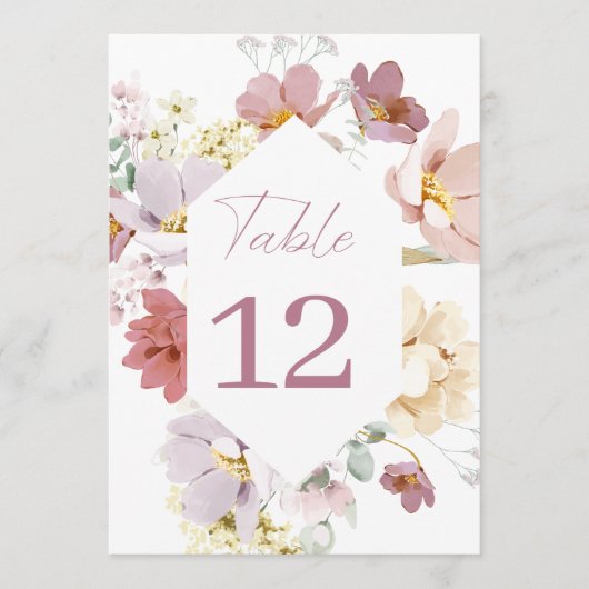 Blush-Tischnummer Menükarte (Vorderseite)