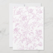 Blush Toile Brautparty Einladung | Pink Floral Chi (Rückseite)