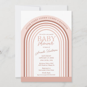 Blush-Ton Mädchen Regenbogen-Baby   Babyparty Einladung