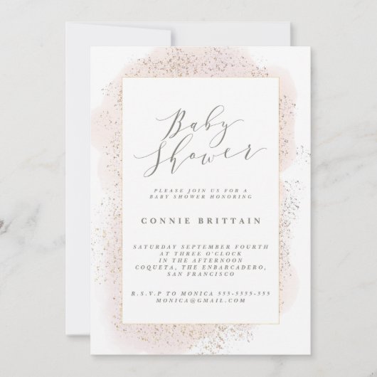 BLUSH TOUCH BABY SHOWING EINLADUNG (Vorderseite)