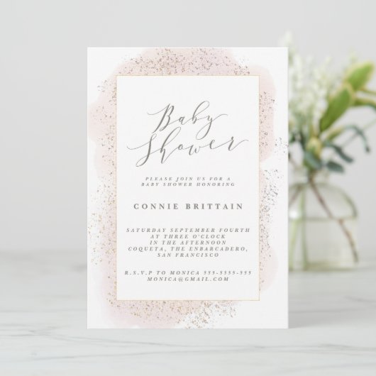 BLUSH TOUCH BABY SHOWING EINLADUNG (Stehend Vorderseite)