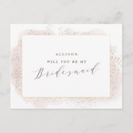 BLUSH TOUCH BRIDESMAID POSTCARD. EINLADUNGSPOSTKARTE