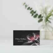 Blush Transparente, schlanke Blume Schwarz Visitenkarte (Stehend Vorderseite)