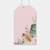 Blush Tropical Blume Elephant Girl Baby Dusche Geschenkanhänger (Rückseite)