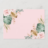 Blush Tropical Boho Elephant Baby Diaper Raffle Begleitkarte (Rückseite)