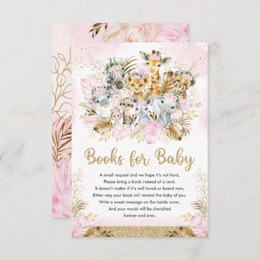 Blush Tropical Jungle Baby Duschbücher für Baby Begleitkarte (Vorne/Hinten)