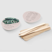 Blush Tropical Leaf Monstera Palm Hochzeitsprogram Fächer (Non-assembled)