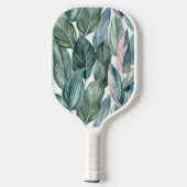 Blush Tropical Leaf Pickleball Schläger (Rückseite)