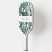 Blush Tropical Leaf Pickleball Schläger (Links)