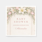 Blush Tulip And Lily Garden Baby Shower Serviette (Vorderseite)