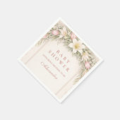 Blush Tulip And Lily Garden Baby Shower Serviette (Ecke)