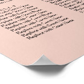 Blush, Typografie für die Hochzeitssitzkarte Poster (Ecke)