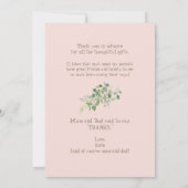 Blush Ultrasound Girl Funny Baby Dusche Vielen Dan Dankeskarte (Rückseite)