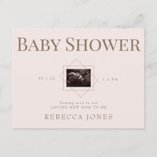 Blush Ultrasound kommt bald Baby Dusche Gold Text Postkarte