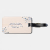Blush und Blau | Abstrakte Wasserfarbe und Monogra Gepäckanhänger (Rückseite horizontal)