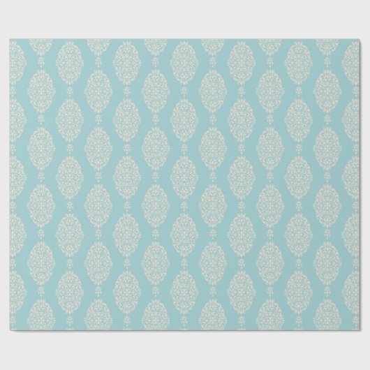 Blush- und Blue Damask-Muster Geschenkpapier (Flach)