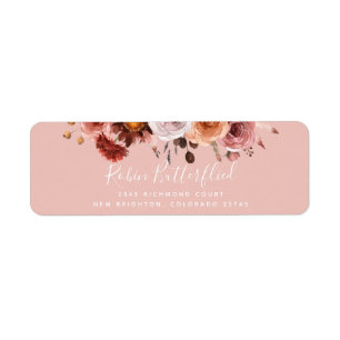Blush und Burgund Himmel in der Rücksendeadresse