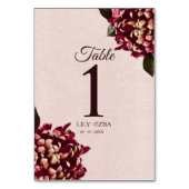 Blush und Burgund Tischnummer (Rückseite)