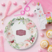 Blush und Deep Mauve Lush Floral Pappteller (Party)