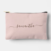 Blush und Dunkelbraun Eleganter Swash Signature Na Zubehörtasche (Vorderseite)