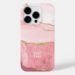 Blush und Gold Agate Case-Mate iPhone 14 Pro Hülle