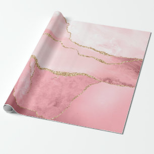 Blush und Gold Agate Geschenkpapier