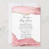 Blush- und Gold-Agate-Laufwerk durch Dusche Einladung (Vorderseite)