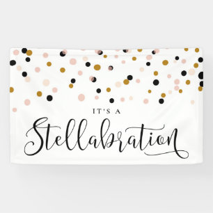 Blush und Gold Moderne Confetti Dots Stellabration Banner