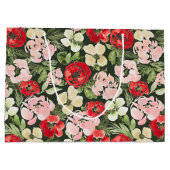 Blush und grüne Weihnachten Wasserfarben Blume Dun Große Geschenktüte (Rückseite)