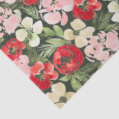 Blush und grüne Weihnachten Wasserfarben Blume Dun Seidenpapier (Detail)