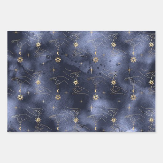 Blush und Marine Geschenkpapier Set (Vorderseite 3)