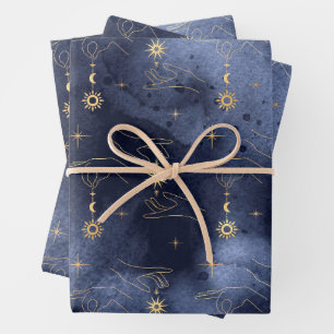 Blush und Marine Geschenkpapier Set